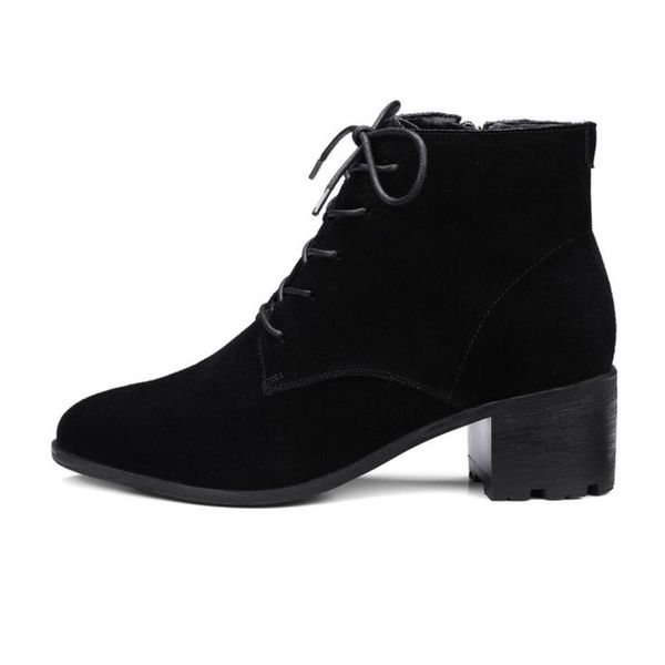 fashion women ankle boots real leather flock pointed toe square heels cross-strap shoes women size 33-42, Black
fashion women ankle boots real leather flock pointed toe square heels cross-strap shoes women size 33-42, Black
