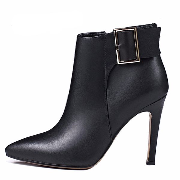 2017 spring sutumn winter high heels ankle boots genuine leather small size shoes for woman stilettos heel, Black
2017 spring sutumn winter high heels ankle boots genuine leather small size shoes for woman stilettos heel, Black