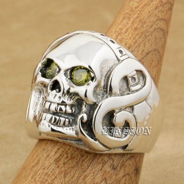 linsion guitar music skull 925 sterling silver olive green colour cz eyes mens biker rocker punk ring 8v213 us size 7 to 15, Golden;silver
linsion guitar music skull 925 sterling silver olive green colour cz eyes mens biker rocker punk ring 8v213 us size 7 to 15, Golden;silver