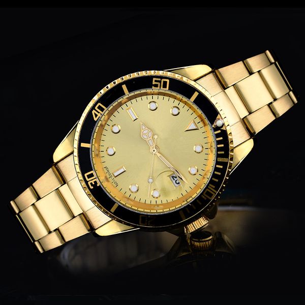 gold case mens watches new fashion stainless watch black dial ceramic bezel and japan quartz movement wristwatch, Slivery;brown
gold case mens watches new fashion stainless watch black dial ceramic bezel and japan quartz movement wristwatch, Slivery;brown