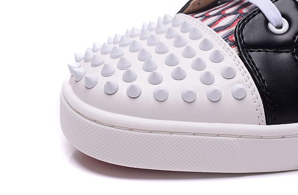 white mens spike sneakers toe womens party designer high luxury leather shoes printed flats with box jlljf, Black
white mens spike sneakers toe womens party designer high luxury leather shoes printed flats with box jlljf, Black
