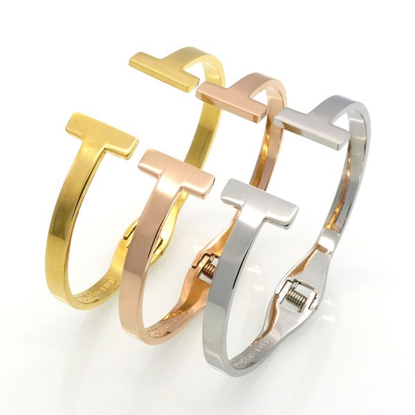 Fashion New Stainless Steel double T love Bracelet jewelry Cuff Rose Gold plate Bangles Bracelets For Women Love Bracelet
Fashion New Stainless Steel double T love Bracelet jewelry Cuff Rose Gold plate Bangles Bracelets For Women Love Bracelet