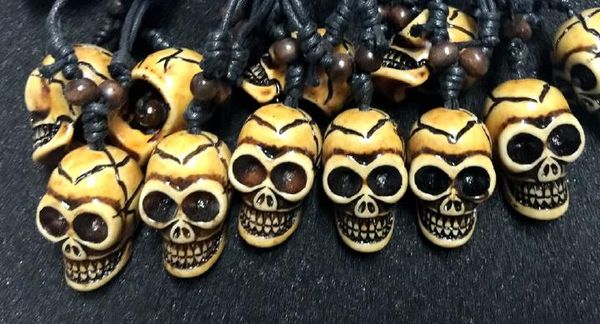 12 pcs male punk shape imitate engrave skull skeleton tibetan carving necklace jewelry, Silver 
12 pcs male punk shape imitate engrave skull skeleton tibetan carving necklace jewelry, Silver
