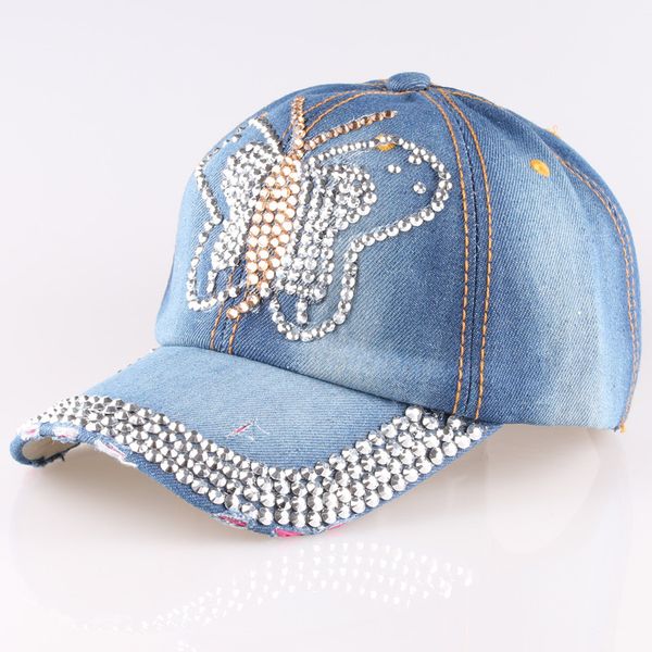 wholesale- 2015 new arrive summer style rhinestone cowboy hat jeans crystal diamond butterfly denim baseball caps, Blue;gray
wholesale- 2015 new arrive summer style rhinestone cowboy hat jeans crystal diamond butterfly denim baseball caps, Blue;gray