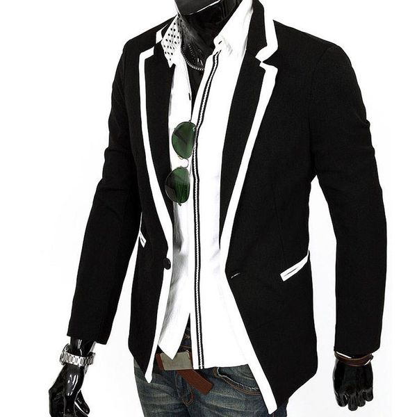 wholesale- trend menswear man fashion korean style slim fit suit coats men casual single button suit, White;black
wholesale- trend menswear man fashion korean style slim fit suit coats men casual single button suit, White;black