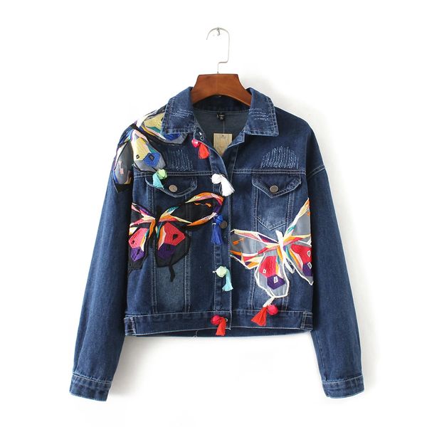 wholesale- women painted butterfly embroidery denim jacket single-breasted pockets tassel loose coat korean style outwear yn-4326, Black;brown
wholesale- women painted butterfly embroidery denim jacket single-breasted pockets tassel loose coat korean style outwear yn-4326, Black;brown