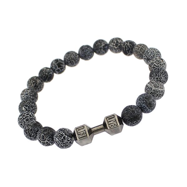 new fashion metal barbell for men 8mm weathered granite stone bracelet yoga fitness fashion fit life dumbbell bracelets b355s, Golden;silver
new fashion metal barbell for men 8mm weathered granite stone bracelet yoga fitness fashion fit life dumbbell bracelets b355s, Golden;silver