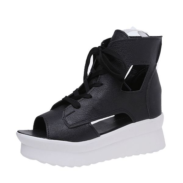 fashion summer boots thick with handmade shoes woman cross-tied platform ankle boots for women lace-up shoes, Black
fashion summer boots thick with handmade shoes woman cross-tied platform ankle boots for women lace-up shoes, Black