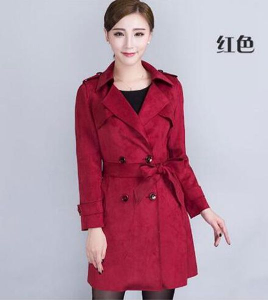 women in the spring and autumn leisure fashion show students' professional women's thin thin faux suede trench coat / m - 3, Black
women in the spring and autumn leisure fashion show students' professional women's thin thin faux suede trench coat / m - 3, Black