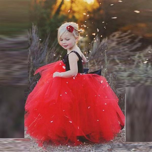 2017 lovely black and red tulle flower girl dress custom made spaghetti flower neck tutu floor length kids formal wear dresses, White;blue
2017 lovely black and red tulle flower girl dress custom made spaghetti flower neck tutu floor length kids formal wear dresses, White;blue