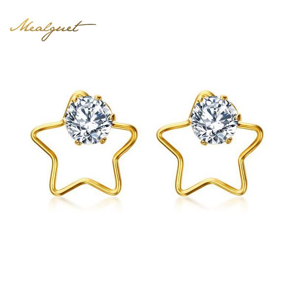 women star stud earrings with cubic zirconia gold-color stainless steel jewelry, Golden;silver
women star stud earrings with cubic zirconia gold-color stainless steel jewelry, Golden;silver