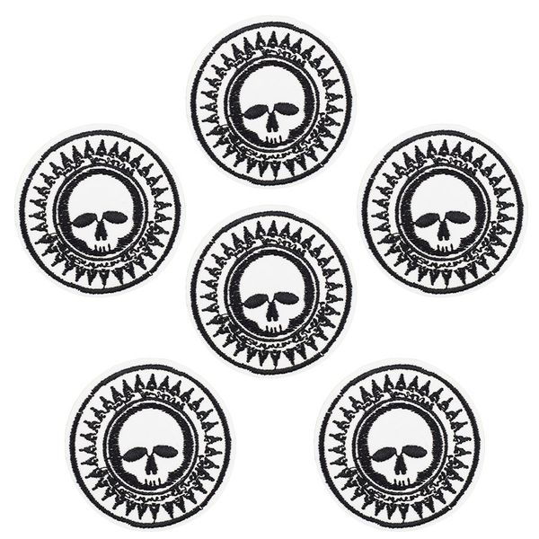 10 pcs skull punk badges patches for clothing iron embroidered patch applique iron on patches sewing accessories for diy clothes dz-356, Black
10 pcs skull punk badges patches for clothing iron embroidered patch applique iron on patches sewing accessories for diy clothes dz-356, Black