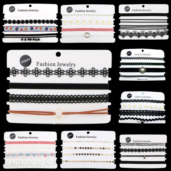 2017 new necklace lace velvet necklace, choker set of 4 a combination of collar, fashion jewelry wholesale, Golden;silver
2017 new necklace lace velvet necklace, choker set of 4 a combination of collar, fashion jewelry wholesale, Golden;silver