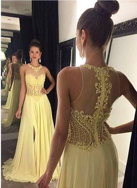 daffodil prom dresses sheer neck crystal beads a line chiffon see through bodice side split evening gowns party formal dresses, Black
daffodil prom dresses sheer neck crystal beads a line chiffon see through bodice side split evening gowns party formal dresses, Black