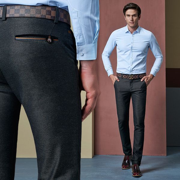 wholesale- men's business casual pants cotton elastic trousers new qiu dong men's fashion casual pants, Black
wholesale- men's business casual pants cotton elastic trousers new qiu dong men's fashion casual pants, Black