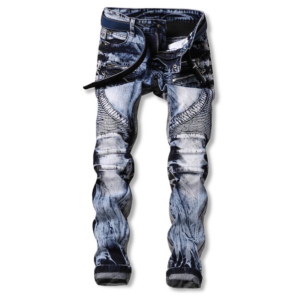 wholesale- men jeans ripped biker hole denim robin patch harem straight punk rock jeans for men pants, Blue
wholesale- men jeans ripped biker hole denim robin patch harem straight punk rock jeans for men pants, Blue