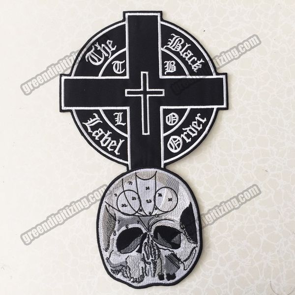black label christian skull embroidered iron patch back of vest setting applique iron on patch clothing badge ing 
black label christian skull embroidered iron patch back of vest setting applique iron on patch clothing badge ing