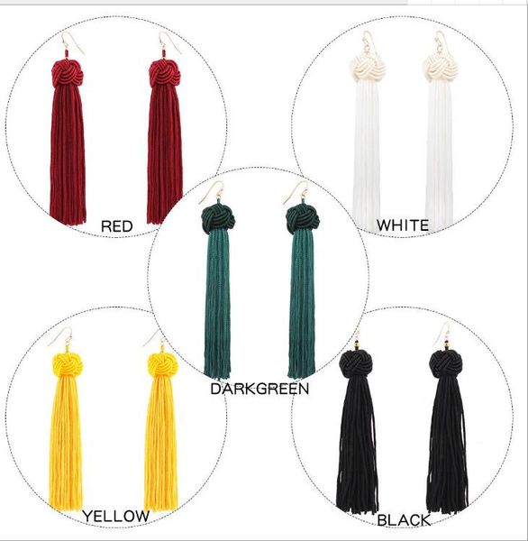 knot long tassel earring fashion bohemian love festival statement earring for women 5 color ethnic jewelry accessories, Silver
knot long tassel earring fashion bohemian love festival statement earring for women 5 color ethnic jewelry accessories, Silver