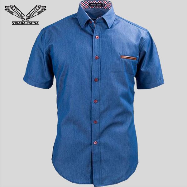 wholesale- men's shirt 2017 europe size new brand fashion casual short sleeve slim leather pocket solid cotton male denim shirts n567, White;black
wholesale- men's shirt 2017 europe size new brand fashion casual short sleeve slim leather pocket solid cotton male denim shirts n567, White;black