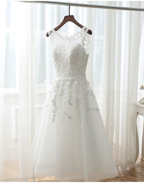 vestido de noiva scoop beads short wedding dresses 2017 beach wedding dress scoop pearls sheer back tulle bridal gowns robe de mariage, White
vestido de noiva scoop beads short wedding dresses 2017 beach wedding dress scoop pearls sheer back tulle bridal gowns robe de mariage, White