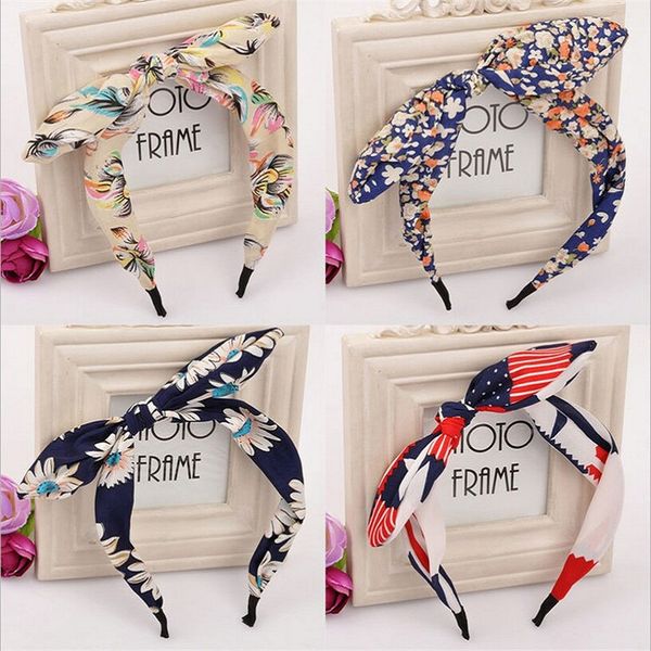 новая корея мода лук кроличьи уши оголовье аксессуары для волос резинки для волос ювелирные изделия милый стиль смешанный цвет, Silver