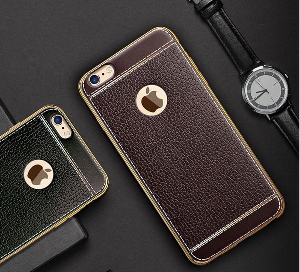 Grain luxury plating tpu litchi ilicone ca e for apple iphone 5 e 6 plu 7 plating frame clear cover for iphone 7 leather pattern bag Grain luxury plating tpu litchi ilicone ca e for apple iphone 5 e 6 plu 7 plating frame clear cover for iphone 7 leather pattern bag