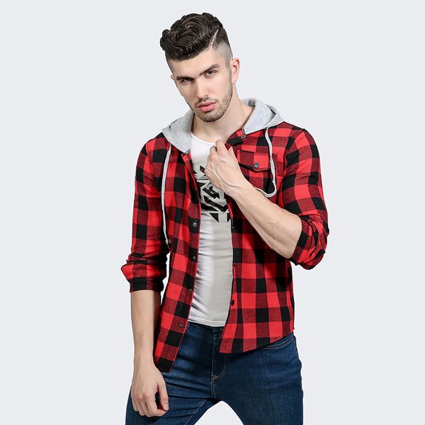 Casual Men Shirts Long Sleeve Mens Hooded Dress Shirts Cotton Plaid Shirt Men Tuxedo Shirt Plus Size Slim Fit Homme
Casual Men Shirts Long Sleeve Mens Hooded Dress Shirts Cotton Plaid Shirt Men Tuxedo Shirt Plus Size Slim Fit Homme
