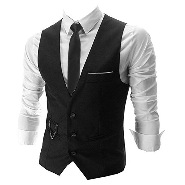 wholesale- hemiks v-neck single breasted vest casual solid color sleeveless slim fashion men waistcoat, Black;white
wholesale- hemiks v-neck single breasted vest casual solid color sleeveless slim fashion men waistcoat, Black;white