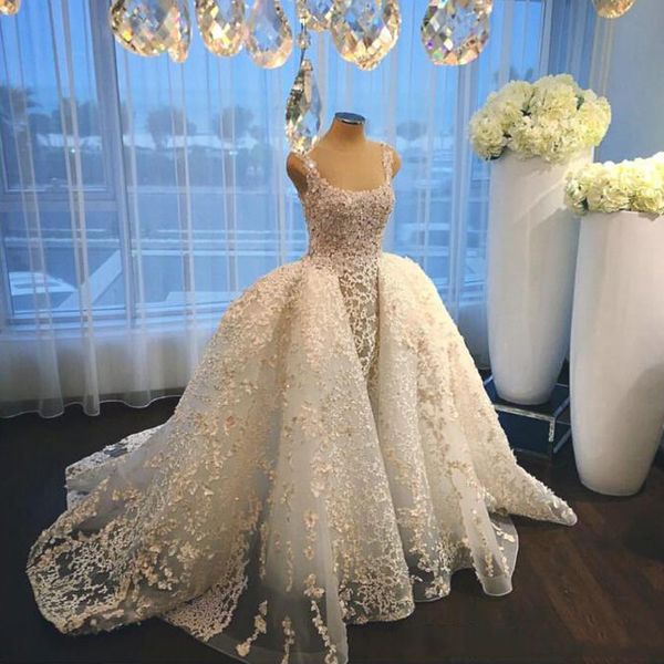 elegance portrait mermaid wedding gown with over-skirt sheer jewel lace-appliques bridal dresses 2017 custom made sleeveless wedding dresses, White
elegance portrait mermaid wedding gown with over-skirt sheer jewel lace-appliques bridal dresses 2017 custom made sleeveless wedding dresses, White