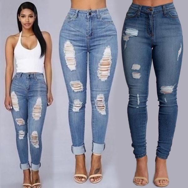 wholesale- 2017 woman hole jeans pant femme low waist ankle length cowboy ripped jeans for women female, Blue
wholesale- 2017 woman hole jeans pant femme low waist ankle length cowboy ripped jeans for women female, Blue