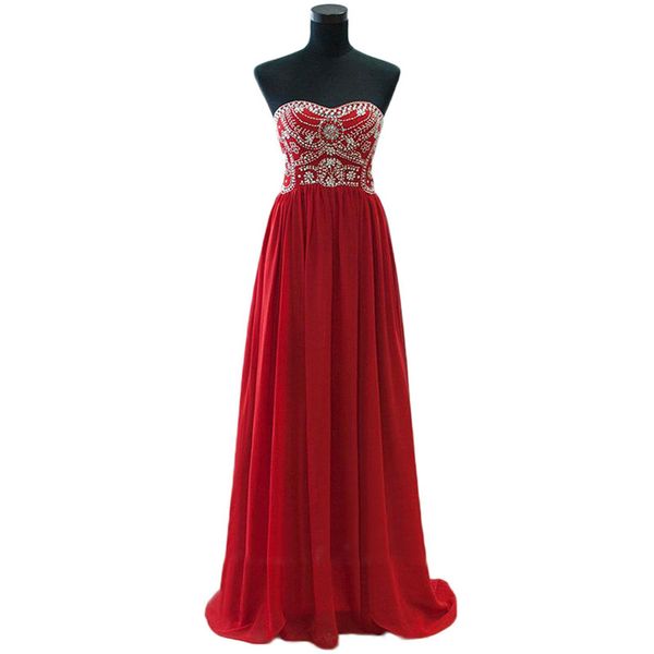 long red prom dresses strapless crystals beading chiffon floor length chiffon 2020 real image girls party gowns custom size, Black
long red prom dresses strapless crystals beading chiffon floor length chiffon 2020 real image girls party gowns custom size, Black