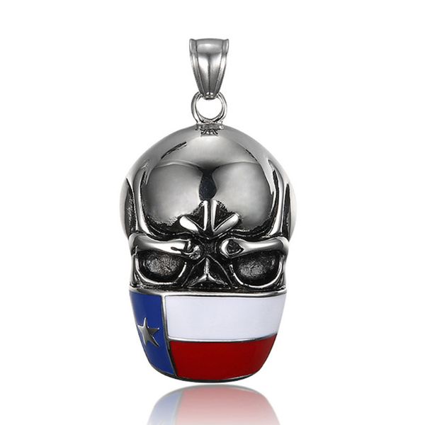 europe and the united states men's stainless steel jewelry necklace pendant titanium skull punk hip-hop american flag, Silver
europe and the united states men's stainless steel jewelry necklace pendant titanium skull punk hip-hop american flag, Silver