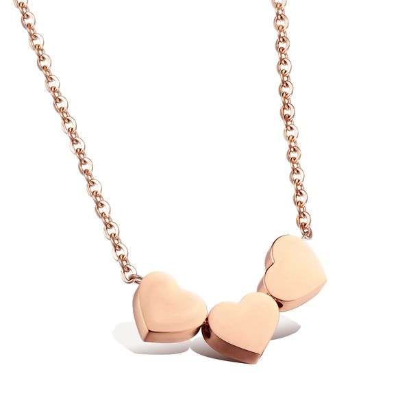 fashion design stainless steel sweet heart charms pendant necklace rose gold romantic gifts for mom girlfriend, Silver
fashion design stainless steel sweet heart charms pendant necklace rose gold romantic gifts for mom girlfriend, Silver