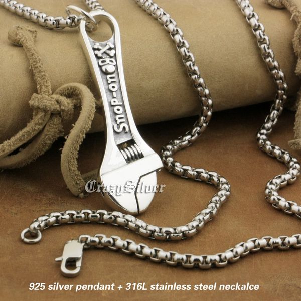 linsion 925 sterling silver wrench pendant mens biker rock punk pendant 8a030 stainless steel necklace 24" (can't rotate)
linsion 925 sterling silver wrench pendant mens biker rock punk pendant 8a030 stainless steel necklace 24" (can't rotate)