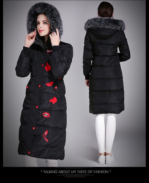 large size down jacket long coat white duck down parkas real fox fur hooded women winter jacket outwear overcoat outdoor thick warm, Black
large size down jacket long coat white duck down parkas real fox fur hooded women winter jacket outwear overcoat outdoor thick warm, Black