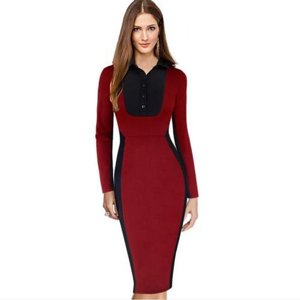new fashion womens elegant colorblock optical illusion turn down collar wear to work office business stretch bodycon dress, White;black
new fashion womens elegant colorblock optical illusion turn down collar wear to work office business stretch bodycon dress, White;black