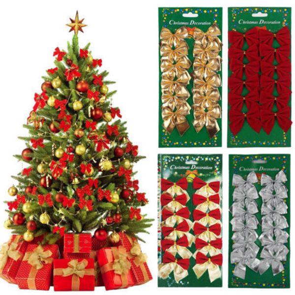 12 pcs/lot christmas bow tree decoration red bowknot ornaments golden silvery bow xmas new year decoration
12 pcs/lot christmas bow tree decoration red bowknot ornaments golden silvery bow xmas new year decoration