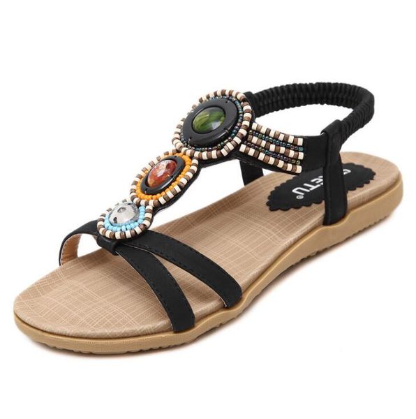 summer new women sandals bohemia beaded soft bottom leisure large size women's shoes fashion flat sandals 35-42, Black
summer new women sandals bohemia beaded soft bottom leisure large size women's shoes fashion flat sandals 35-42, Black