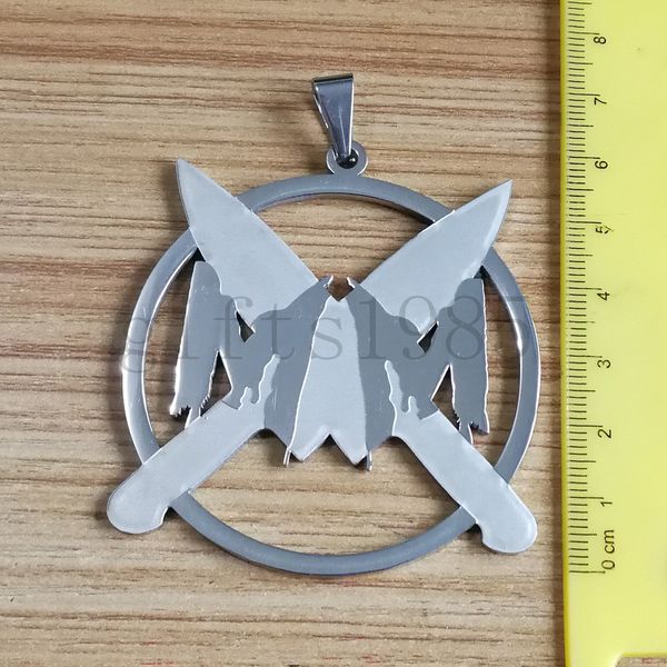 new large 2.5in killer murder charm stainless steel polished carved pendant & ball chain necklace 30inch dhl ship free, Silver
new large 2.5in killer murder charm stainless steel polished carved pendant & ball chain necklace 30inch dhl ship free, Silver