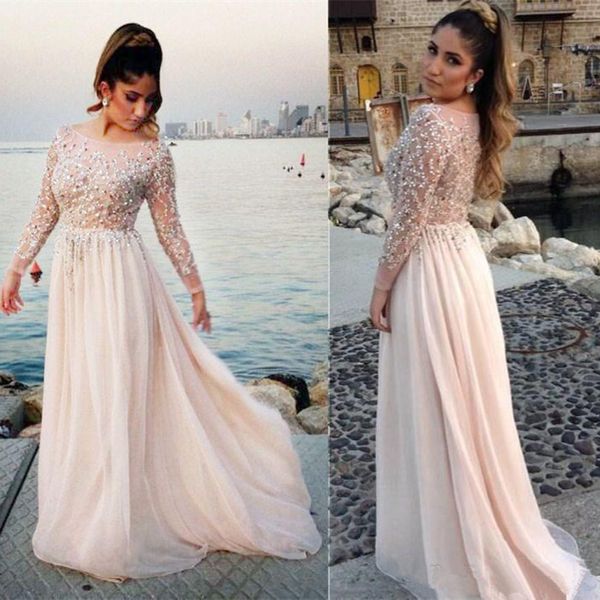 long sleeve prom dresses plus size beaded see through chiffon floor length party gowns fashion modern custom size, Black
long sleeve prom dresses plus size beaded see through chiffon floor length party gowns fashion modern custom size, Black