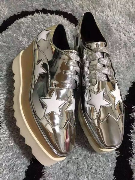 stella mccartney shoes silver genuine leather with white stars white sole low top, Black
stella mccartney shoes silver genuine leather with white stars white sole low top, Black