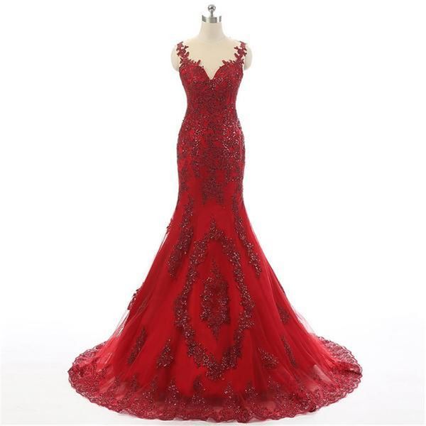 red plus size long formal gowns for women prom gowns evening dresses mermaid sheer neck with two straps lace applique party, Black
red plus size long formal gowns for women prom gowns evening dresses mermaid sheer neck with two straps lace applique party, Black