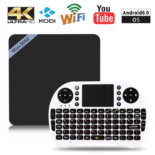 

Mini M8S II Smart TV Box 4K Amlogic S905X Quad Core Android 6.0 2.4GHz WiFi BT 4.0 Media Player 2GB 8GB Set-top Box