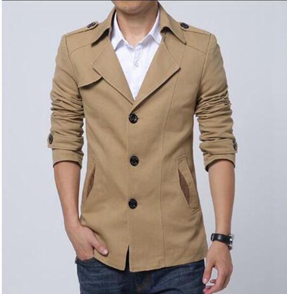 europe and the united states the new boutique han edition men winter long single-breasted high-grade trench coat / m-3xl, Black 
europe and the united states the new boutique han edition men winter long single-breasted high-grade trench coat / m-3xl, Black