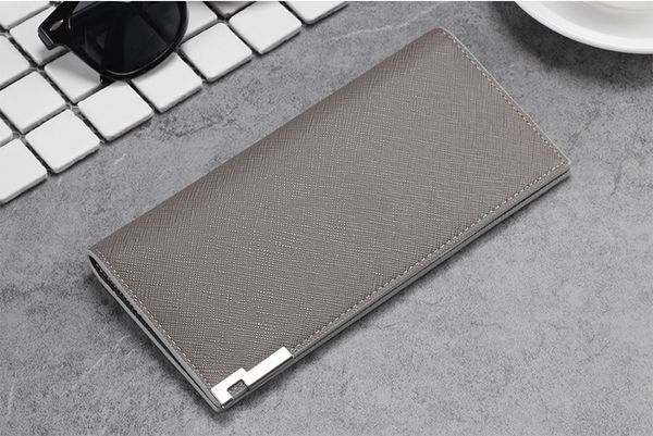 

2017 men's long wallet han edition super thin cross - soft cross soft leather leisure leather wallet multiple card wallet card wholesale, Khaki