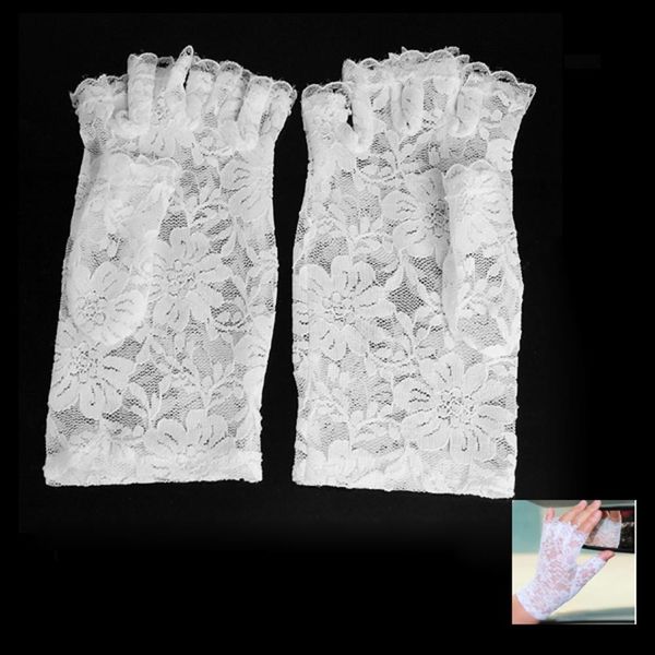 wholesale- elegant white fingerless short lace gloves fancy dress french maid madonna 80s, Blue;gray
wholesale- elegant white fingerless short lace gloves fancy dress french maid madonna 80s, Blue;gray