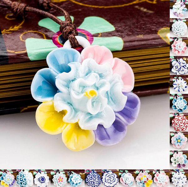 ceramic jewelry hand pinch flower necklace sweater chain national wind retro wfn490 (with chain) mix order 20 pieces a lot, Silver
ceramic jewelry hand pinch flower necklace sweater chain national wind retro wfn490 (with chain) mix order 20 pieces a lot, Silver