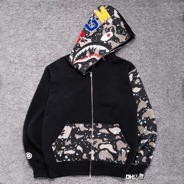 wholesale men's black shark mouth print hoodie jacket camouflage black fleece hoodies sweatshirts autumn winter men's camo hoodie
wholesale men's black shark mouth print hoodie jacket camouflage black fleece hoodies sweatshirts autumn winter men's camo hoodie