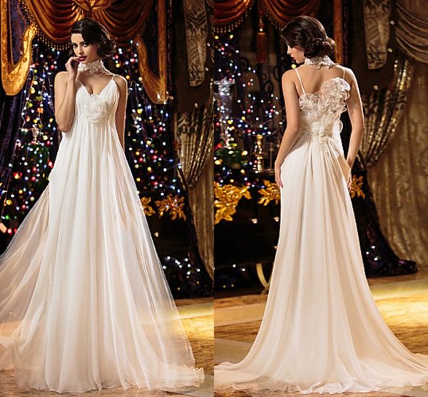vestido de noiva new fashion flowers beach wedding dress 2017 spaghetti straps chiffon boho bridal gowns 2018 plus size robe de mariage, White
vestido de noiva new fashion flowers beach wedding dress 2017 spaghetti straps chiffon boho bridal gowns 2018 plus size robe de mariage, White