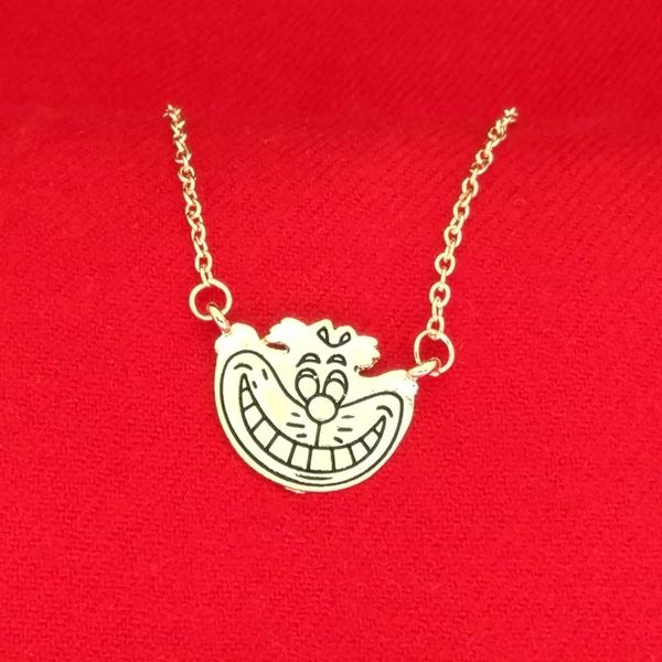 Alice In Wonderland Cheshire cat Necklace Gold smile face pendants for women kids fashion jewelry Christmas gift 160639
Alice In Wonderland Cheshire cat Necklace Gold smile face pendants for women kids fashion jewelry Christmas gift 160639